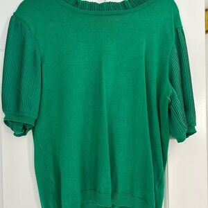 Adrianna Papell Vibrant Green Short Sleeve Top